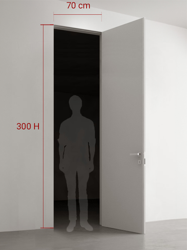 Porta battente filomuro cm 70 x 300