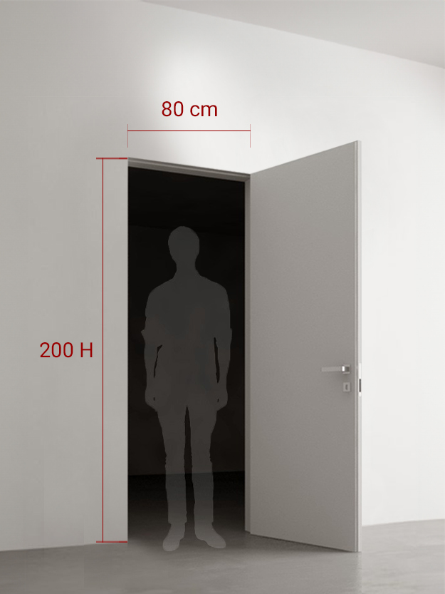 Porta battente filomuro cm 80 x 200