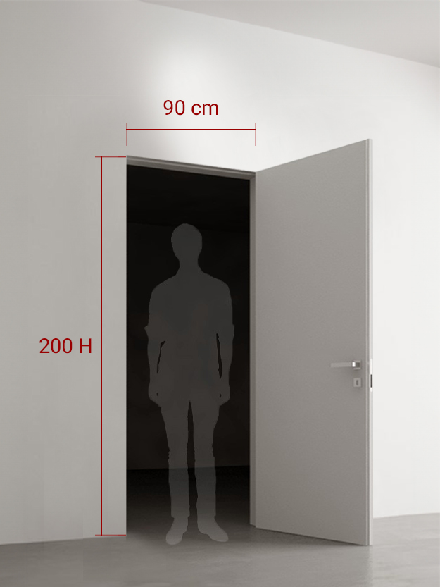 Porta battente filomuro cm 90 x 200