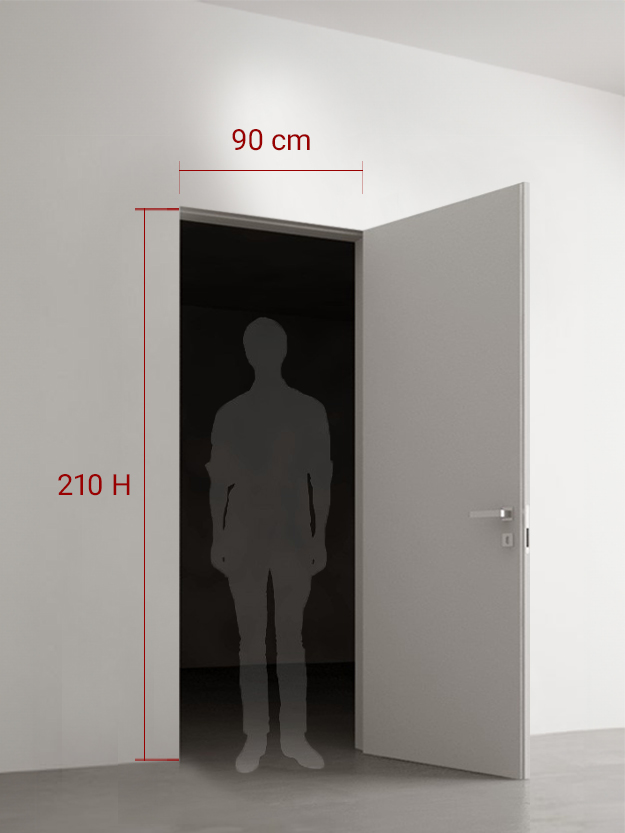 Porta battente filomuro speciale cm 90 x 210