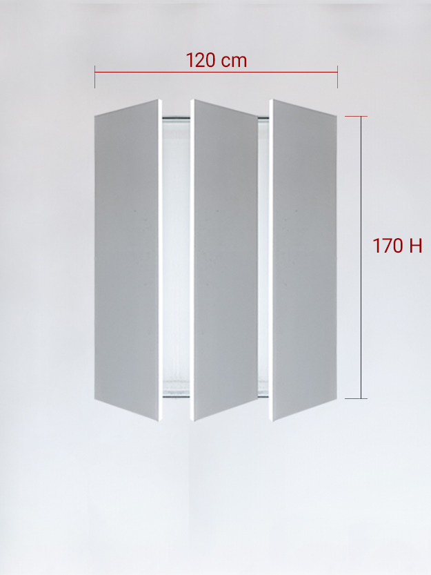 Sportello filomuro a 3 ante cm 120x170