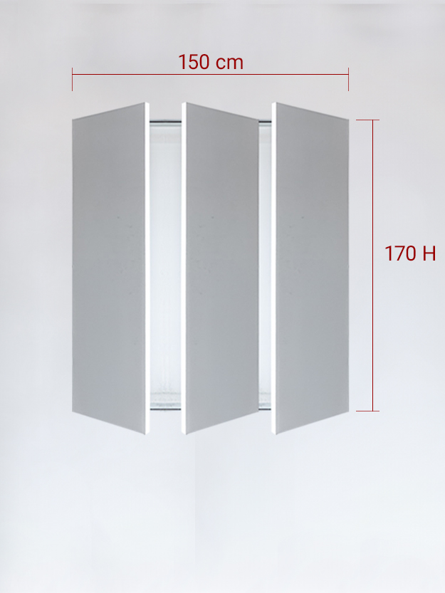 Sportello filomuro a 3 ante cm 150x170