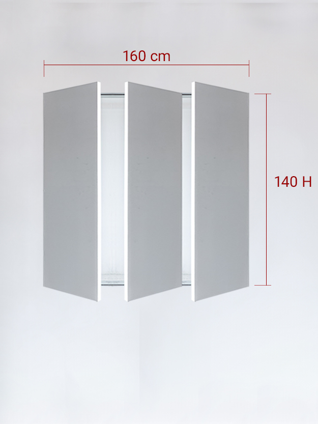 Sportello filomuro a 3 ante cm 160x140