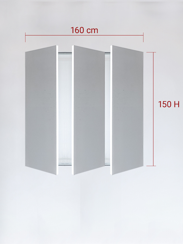 Sportello filomuro a 3 ante cm 160x150