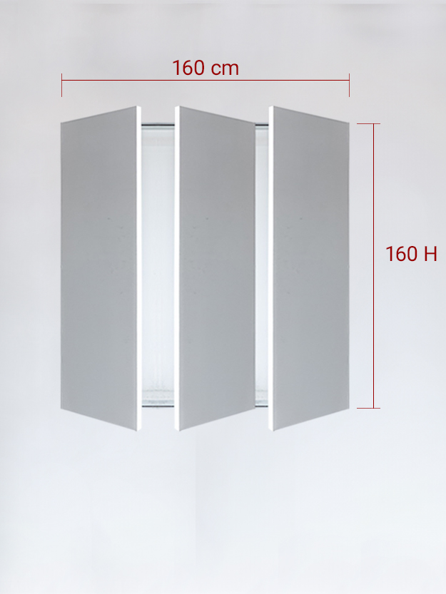 Sportello filomuro a 3 ante cm 160x160