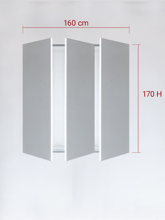Sportello filomuro a 3 ante cm 160x170