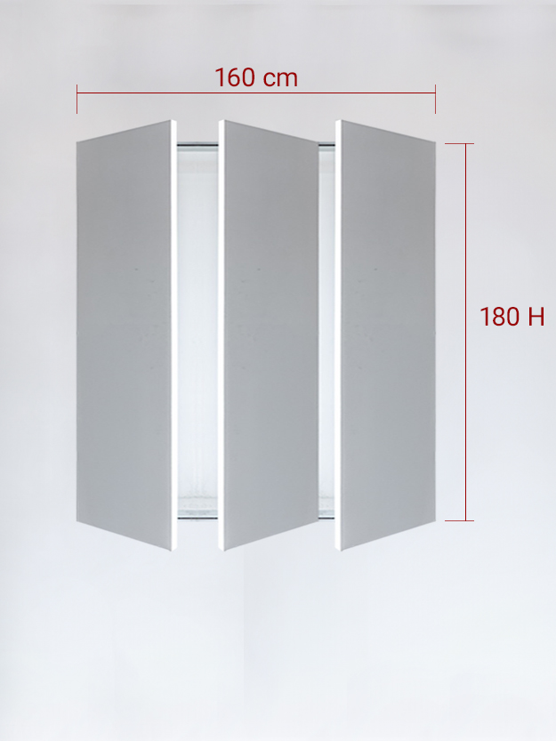 Sportello filomuro a 3 ante cm 160x180
