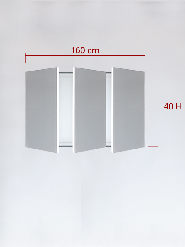 Sportello filomuro a 3 ante cm 160x40