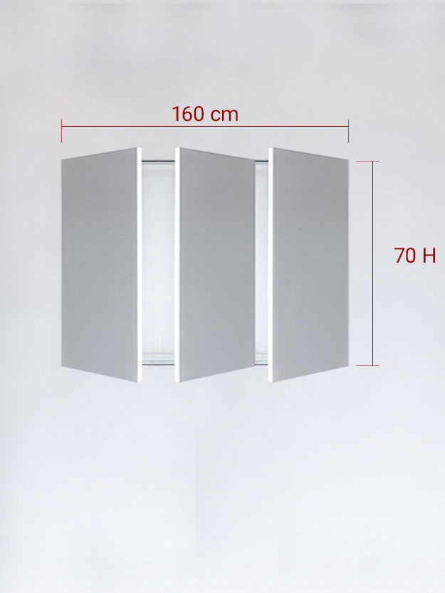 Sportello filomuro a 3 ante cm 160x70
