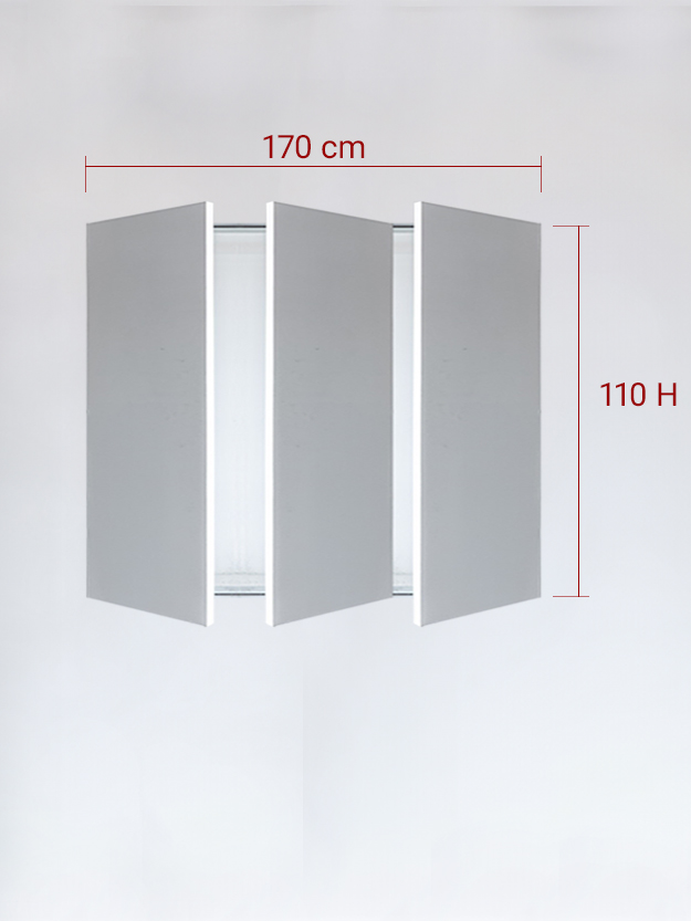 Sportello filomuro a 3 ante cm 170x110