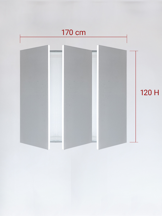 Sportello filomuro a 3 ante cm 170x120