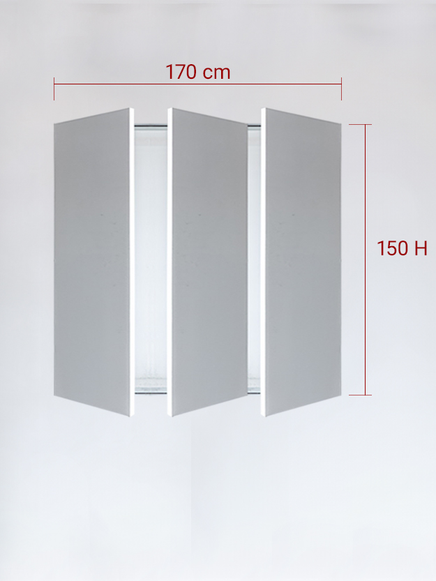 Sportello filomuro a 3 ante cm 170x150