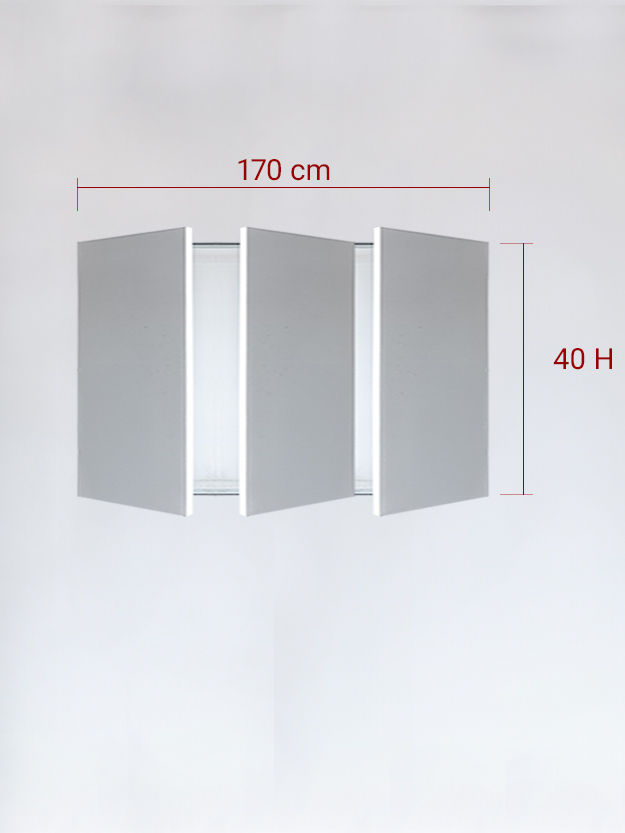 Sportello filomuro a 3 ante cm 170x40