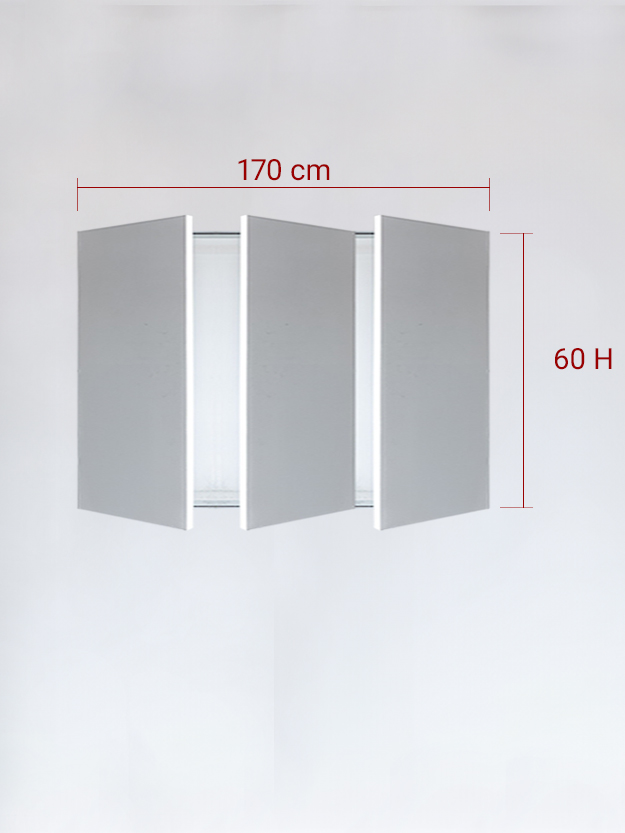 Sportello filomuro a 3 ante cm 170x60