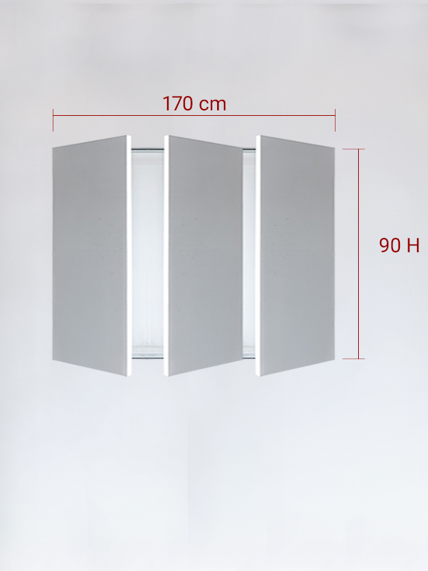 Sportello filomuro a 3 ante cm 170x90
