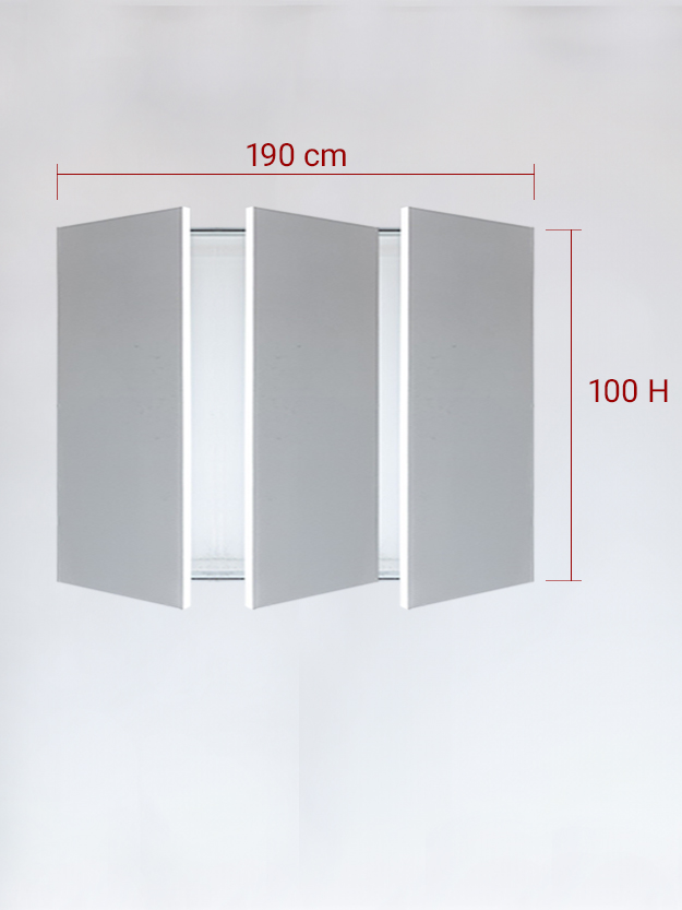 Sportello filomuro a 3 ante cm 190x100