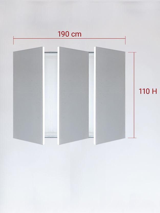 Sportello filomuro a 3 ante cm 190x110