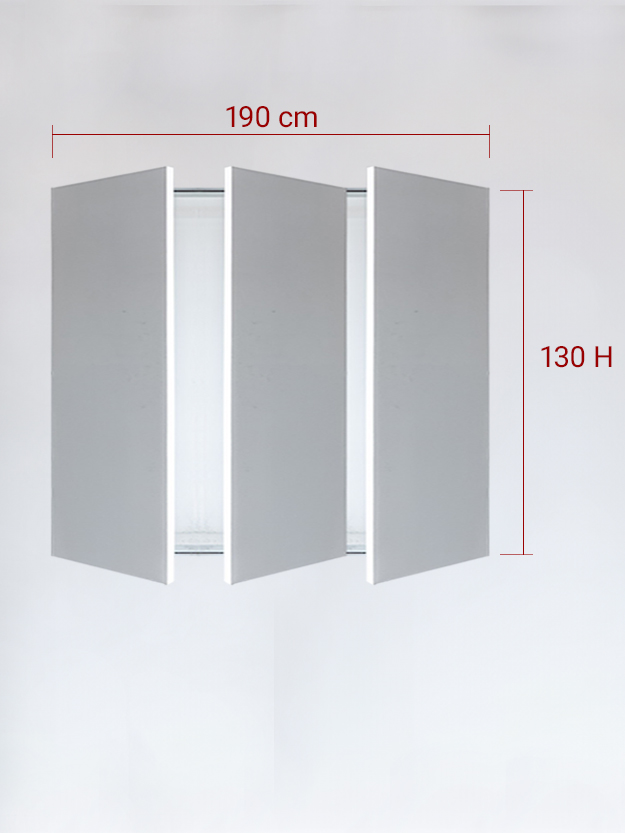 Sportello filomuro a 3 ante cm 190x130
