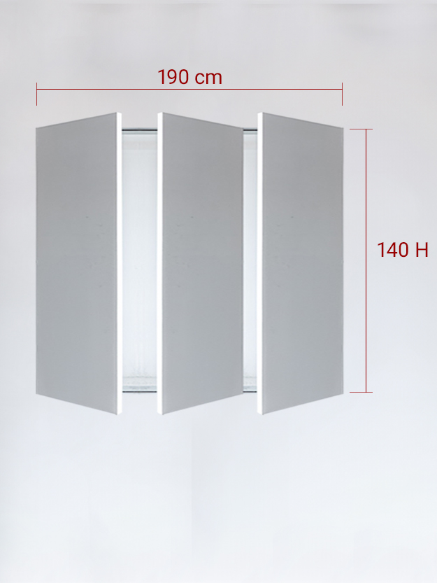 Sportello filomuro a 3 ante cm 190x140