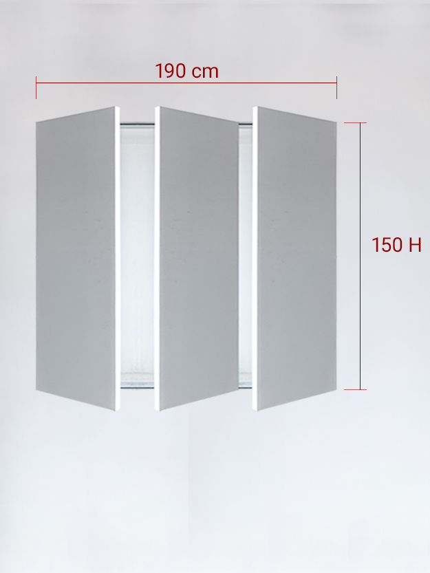 Sportello filomuro a 3 ante cm 190x150