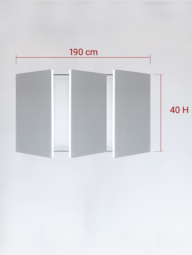 Sportello filomuro a 3 ante cm 190x40
