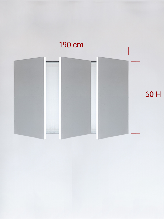 Sportello filomuro a 3 ante cm 190x60