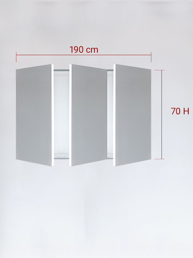 Sportello filomuro a 3 ante cm 190x70