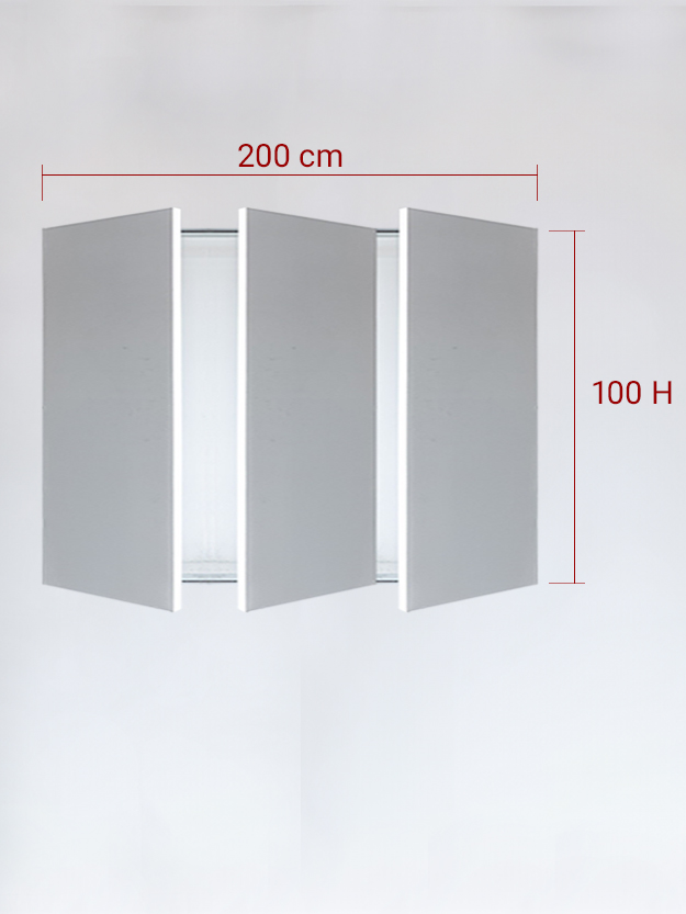 Sportello filomuro a 3 ante cm 200x100