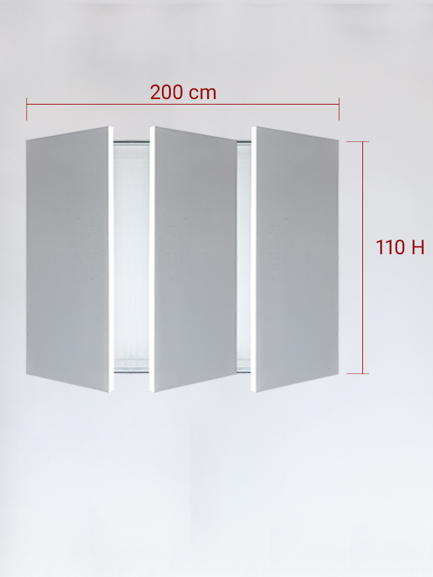 Sportello filomuro a 3 ante cm 200x110
