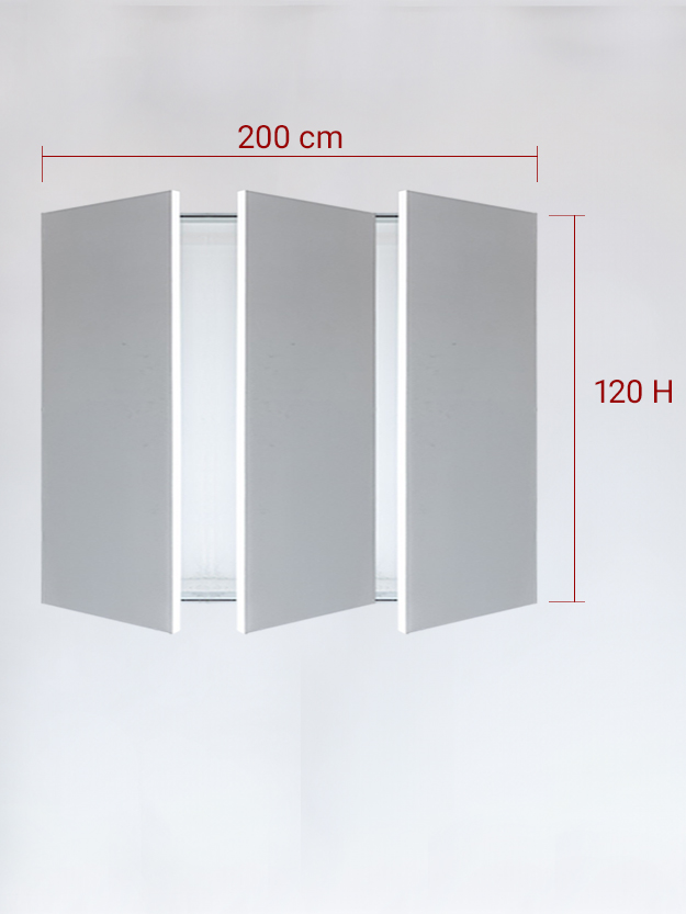 Sportello filomuro a 3 ante cm 200x120