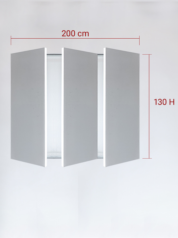 Sportello filomuro a 3 ante cm 200x130