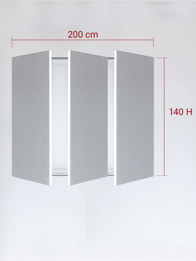 Sportello filomuro a 3 ante cm 200x140