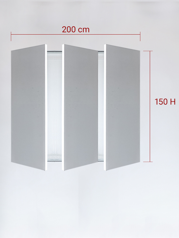 Sportello filomuro a 3 ante cm 200x150