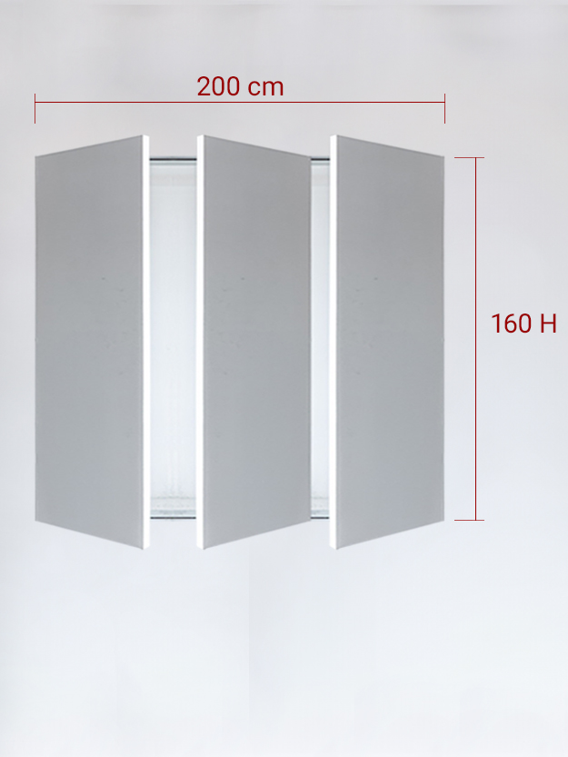 Sportello filomuro a 3 ante cm 200x160