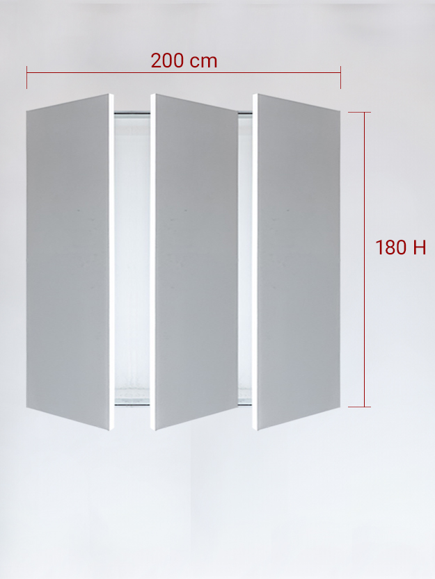 Sportello filomuro a 3 ante cm 200x180