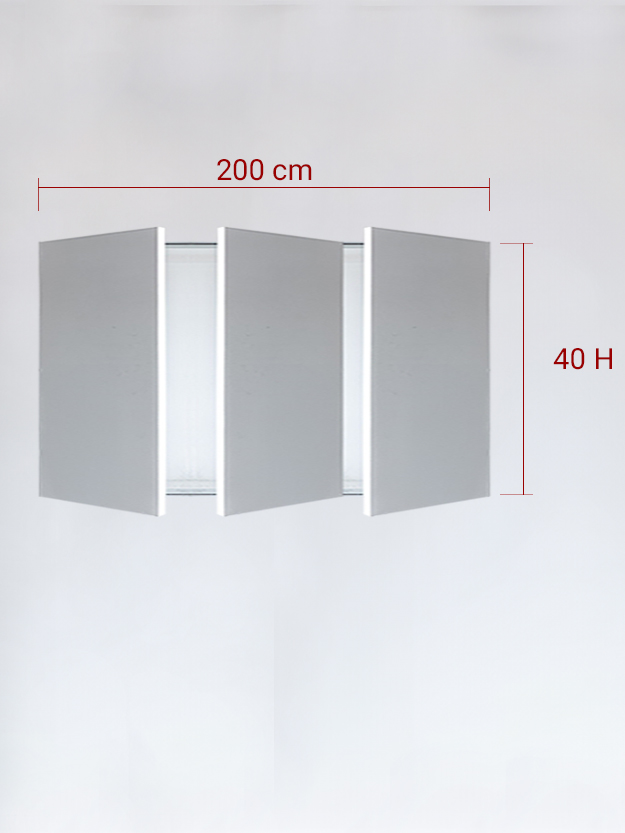 Sportello filomuro a 3 ante cm 200x40