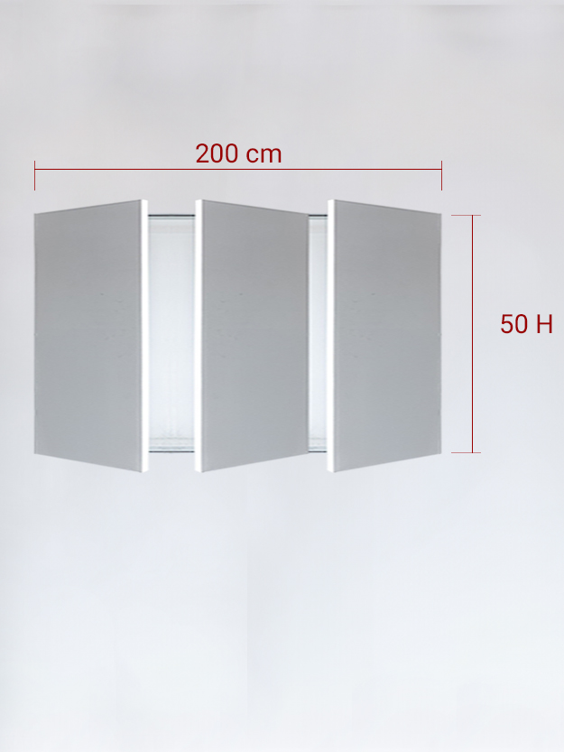 Sportello filomuro a 3 ante cm 200x50