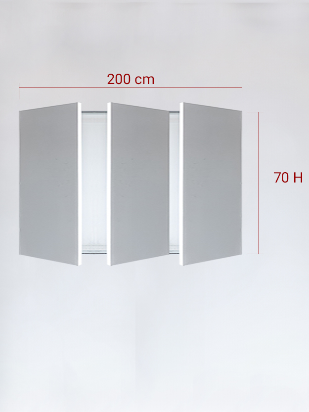 Sportello filomuro a 3 ante cm 200x70