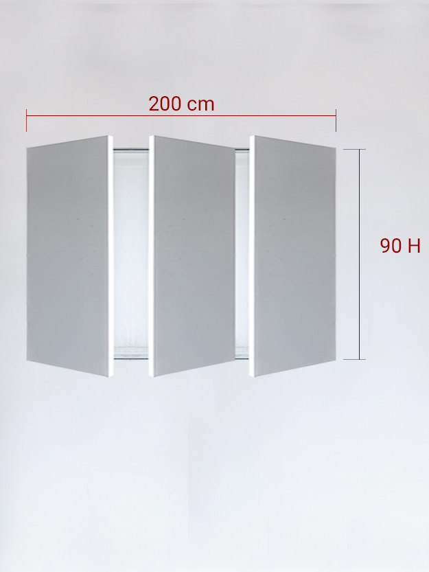 Sportello filomuro a 3 ante cm 200x90