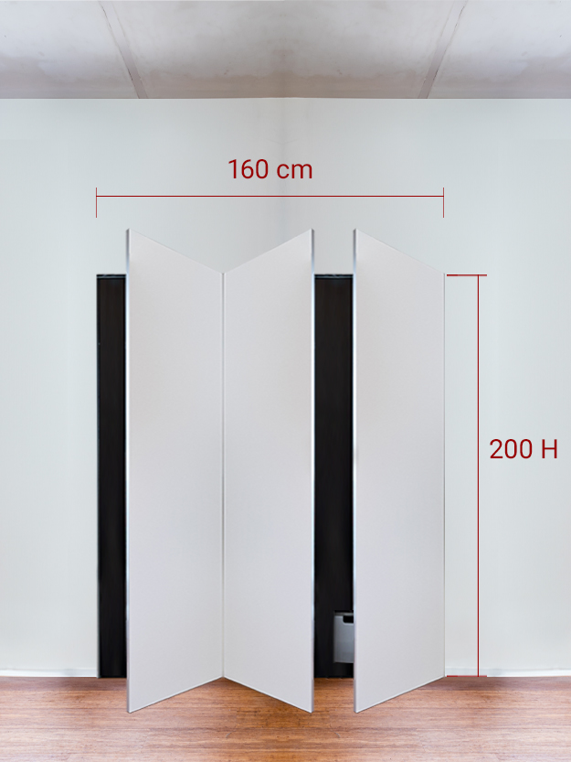 Armadio filomuro a 3 ante simmetriche cm 160x200