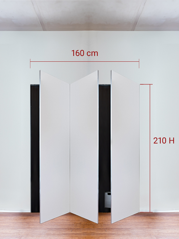Armadio filomuro a 3 ante simmetriche cm 160x210