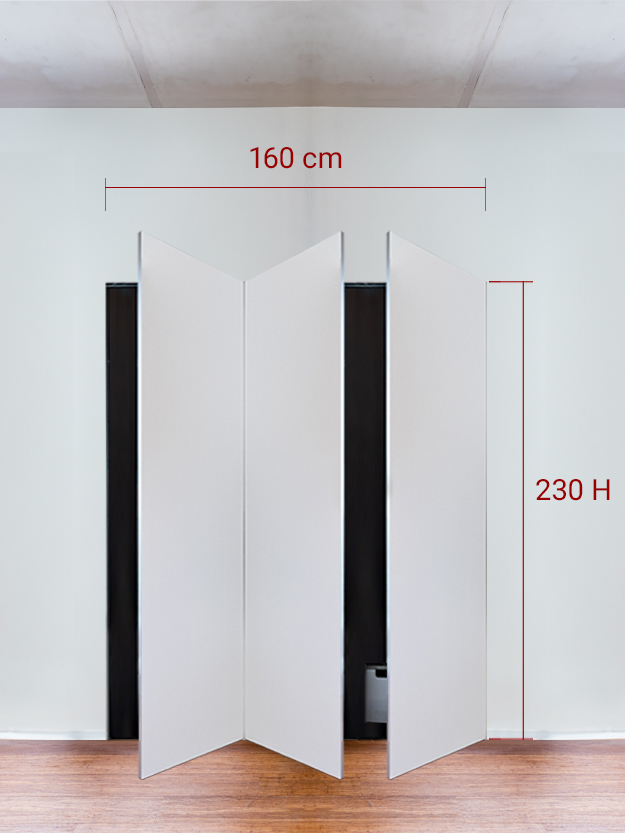 Armadio filomuro a 3 ante simmetriche cm 160x230