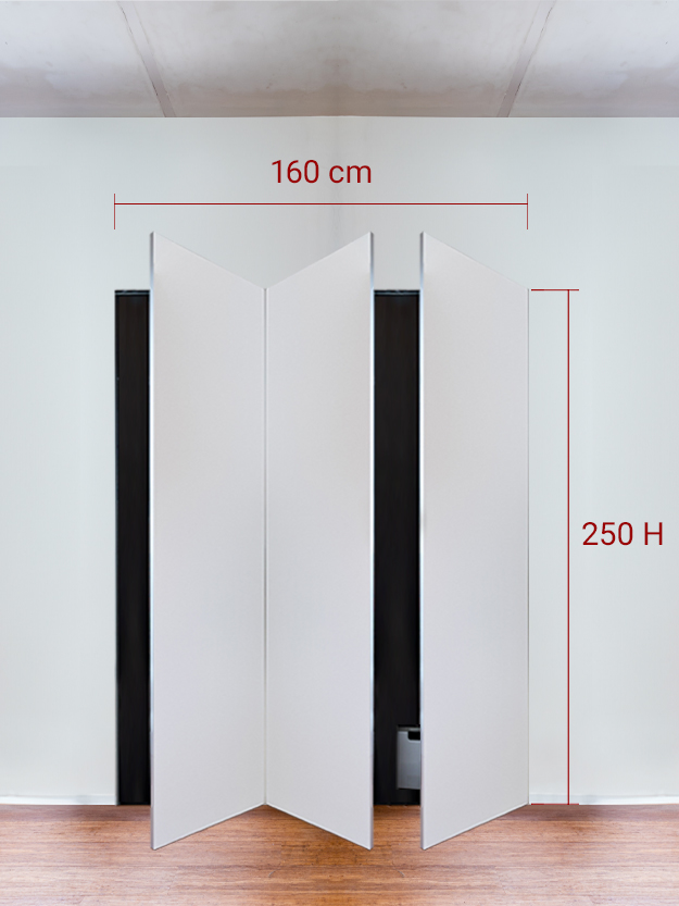 Armadio filomuro a 3 ante simmetriche cm 160x250