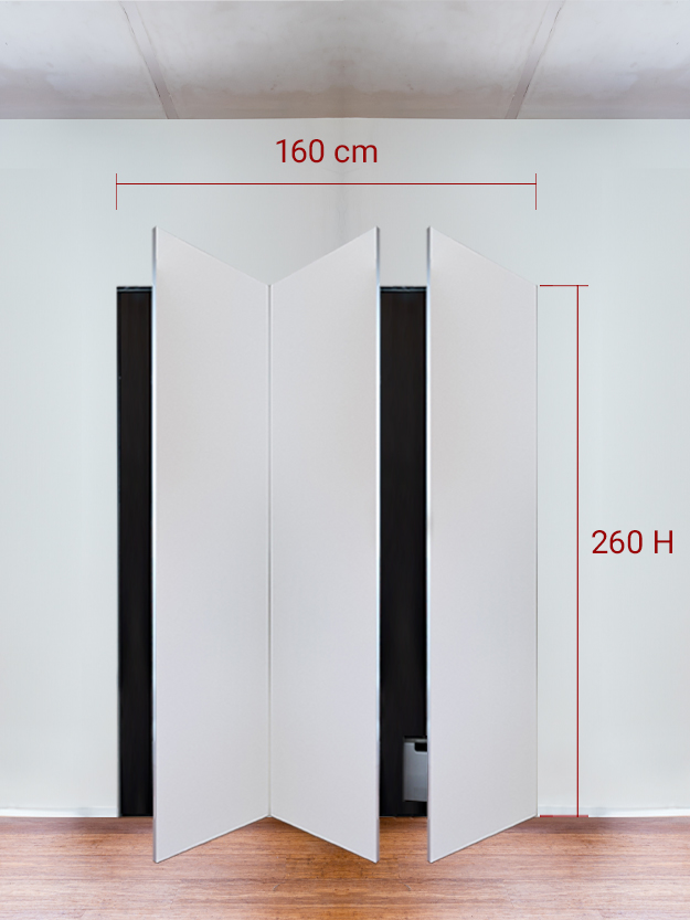 Armadio filomuro a 3 ante simmetriche cm 160x260