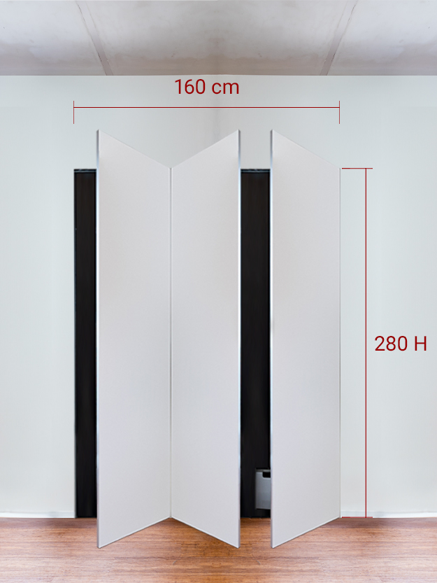 Armadio filomuro a 3 ante simmetriche cm 160x280