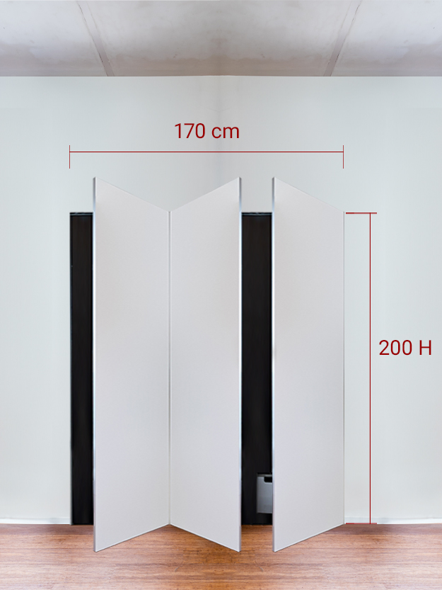 Armadio filomuro a 3 ante simmetriche cm 170x200