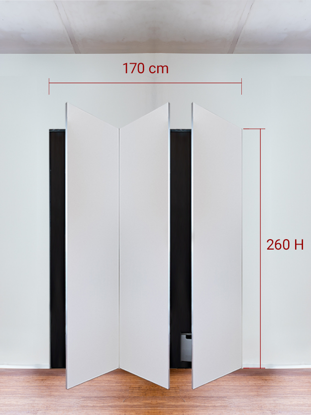 Armadio filomuro a 3 ante simmetriche cm 170x260