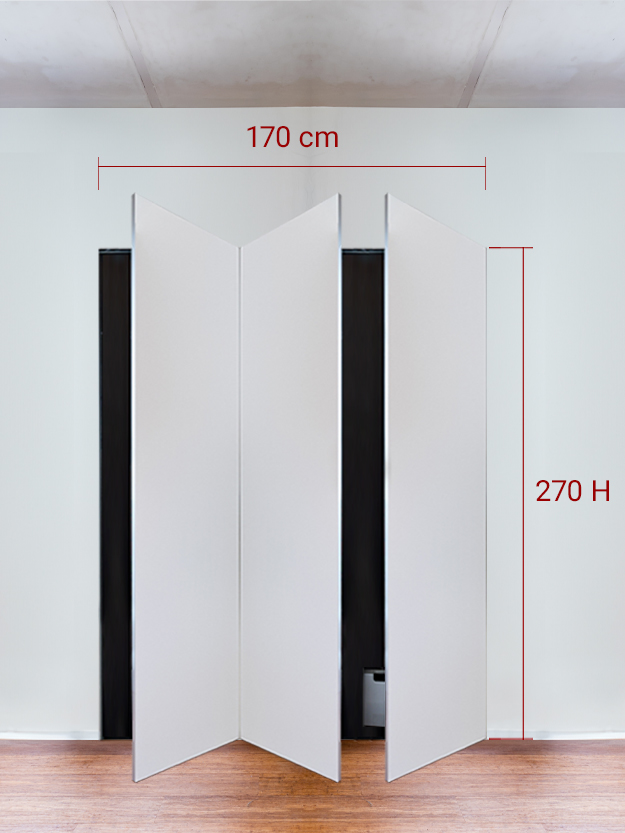 Armadio filomuro a 3 ante simmetriche cm 170x270