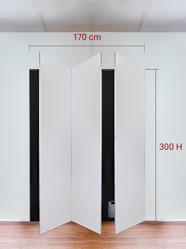 Armadio filomuro a 3 ante simmetriche cm 170x300