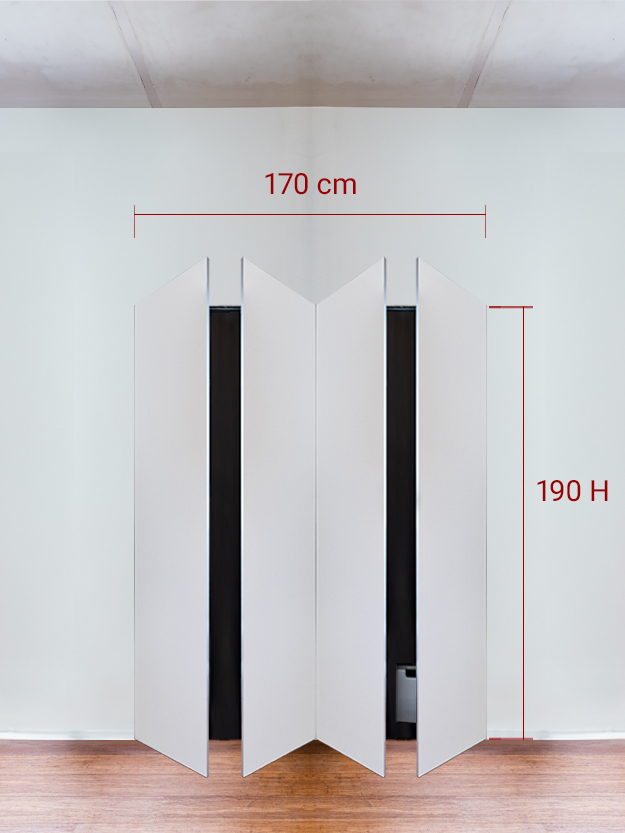 Armadio filomuro a 4 ante simmetriche cm 170x190